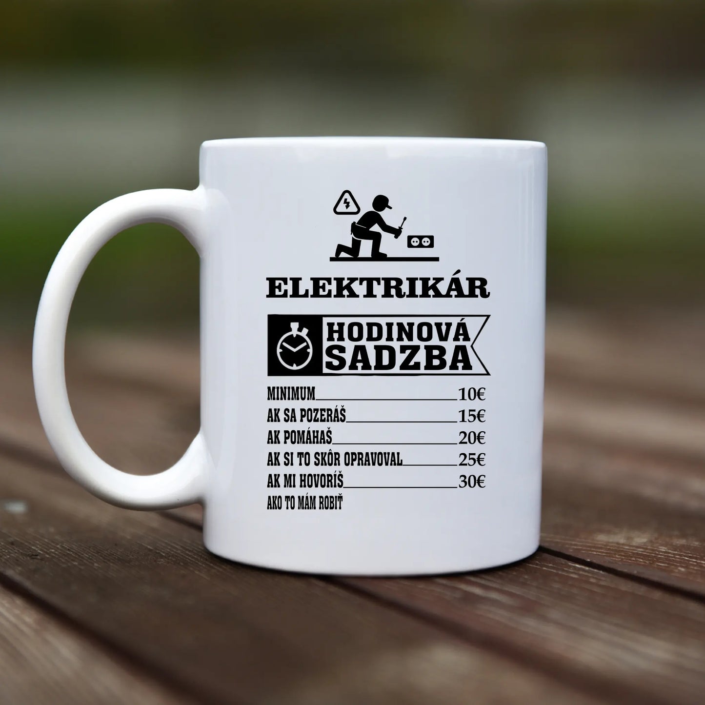 Mug - Elektrikár - Hodinová sadzba - rvdesignprint