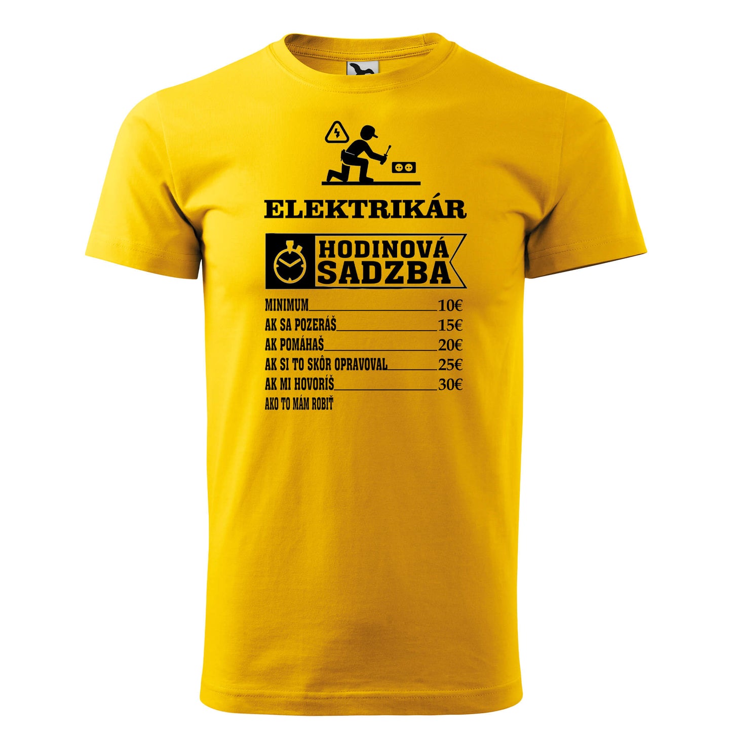 T-shirt - Elektrikár hodinová sadzba - rvdesignprint