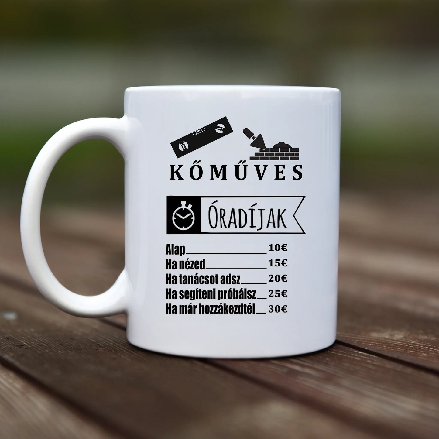 Mug - Kőműves óradíjak - rvdesignprint