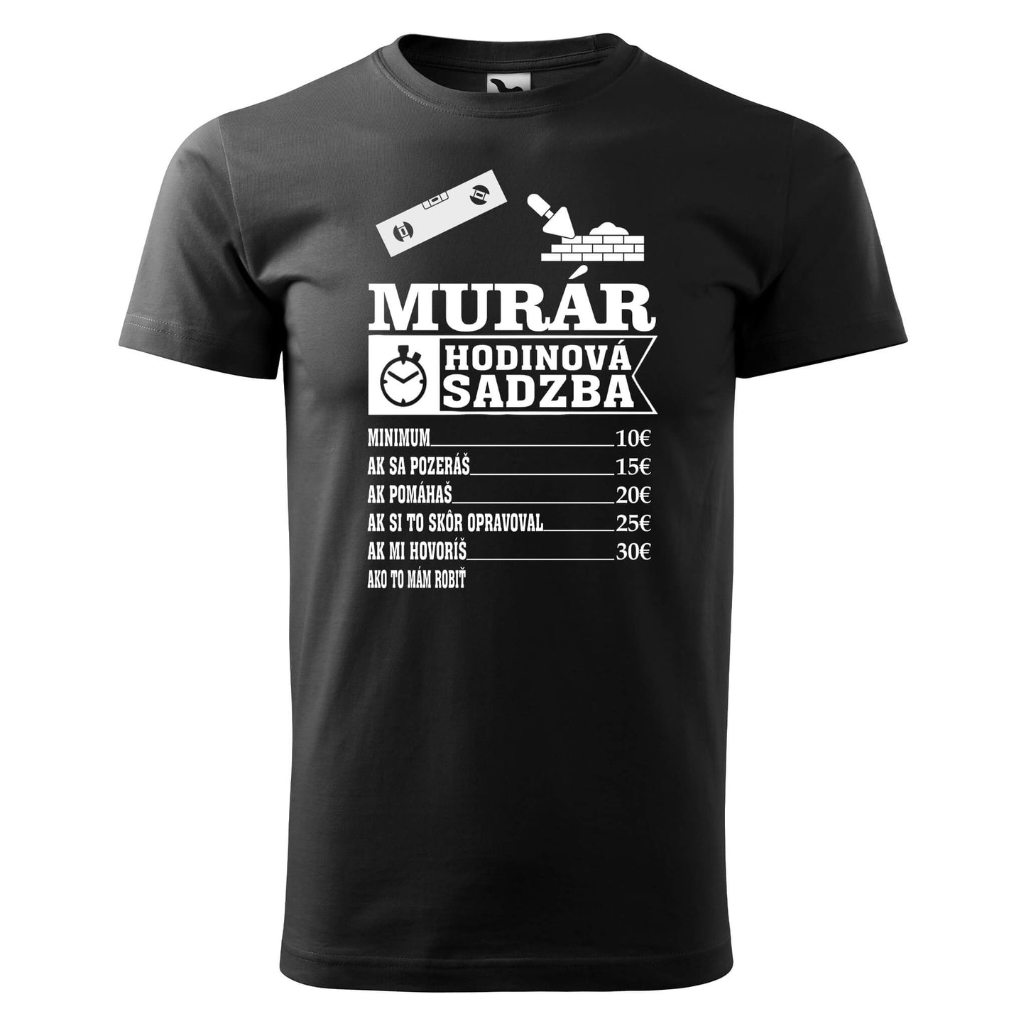 T-shirt - Murár hodinová sadzba - rvdesignprint