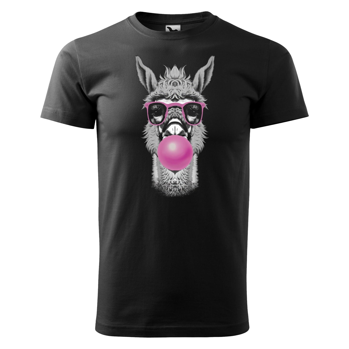 Llama with bubblegum t-shirt - rvdesignprint