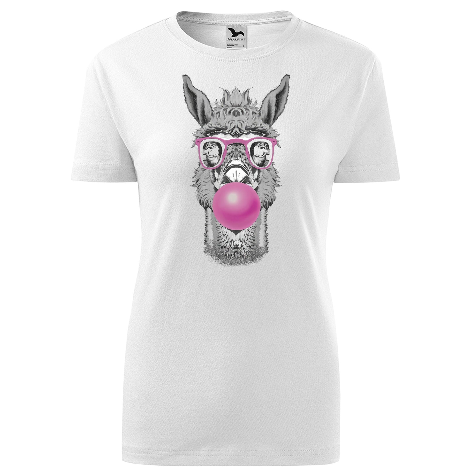 Llama with bubblegum t-shirt - rvdesignprint