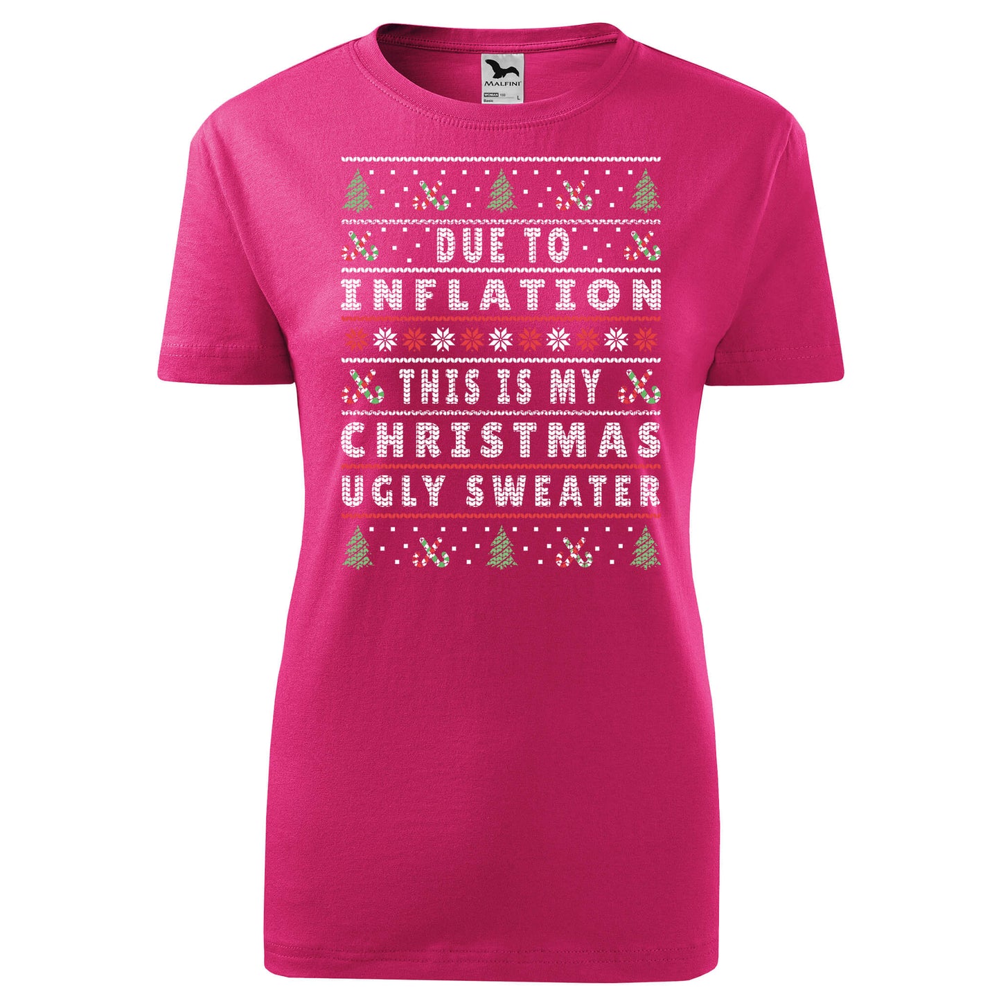Due to inflation this is my christmas ugly sweater t-shirt - rvdesignprint