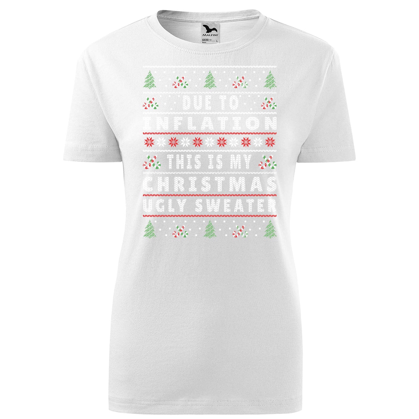 Due to inflation this is my christmas ugly sweater t-shirt - rvdesignprint