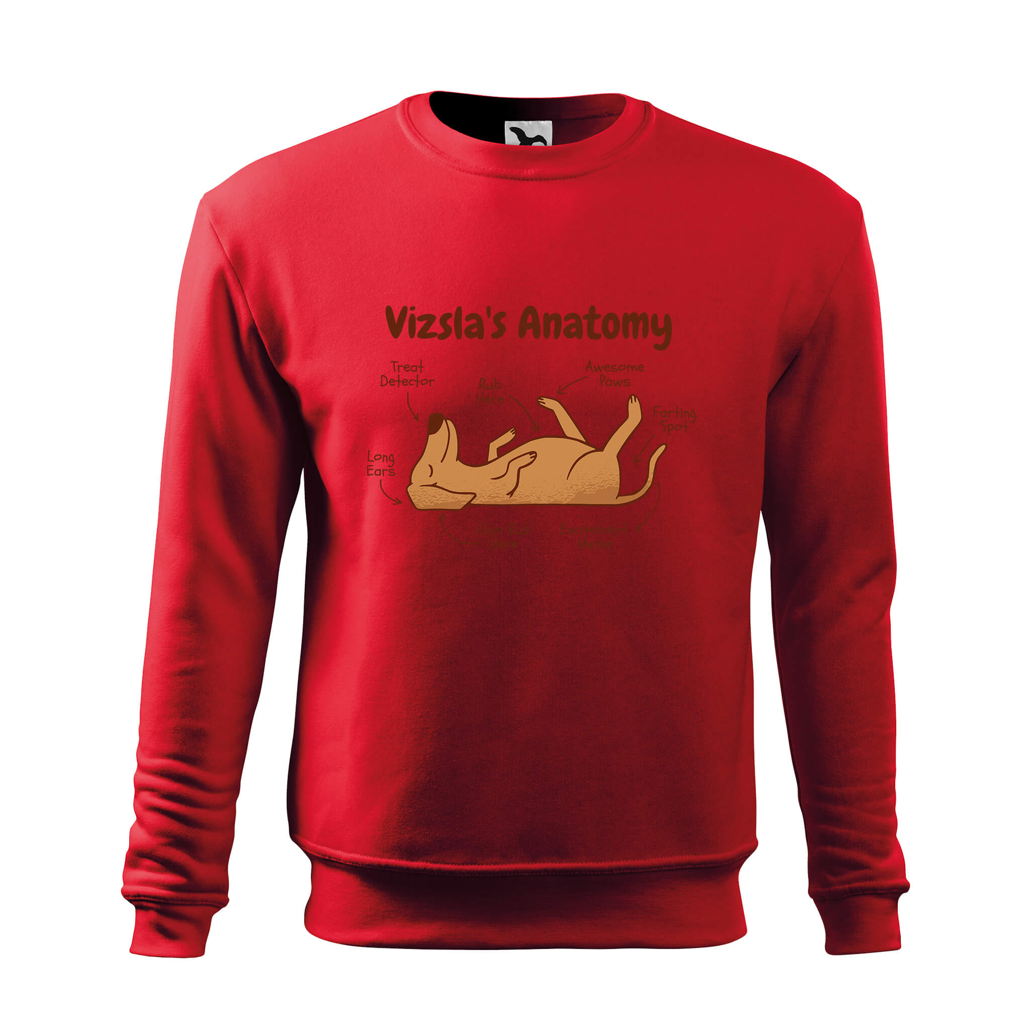 Anatomy of vizsla sweatshirt mens rvdesignprint