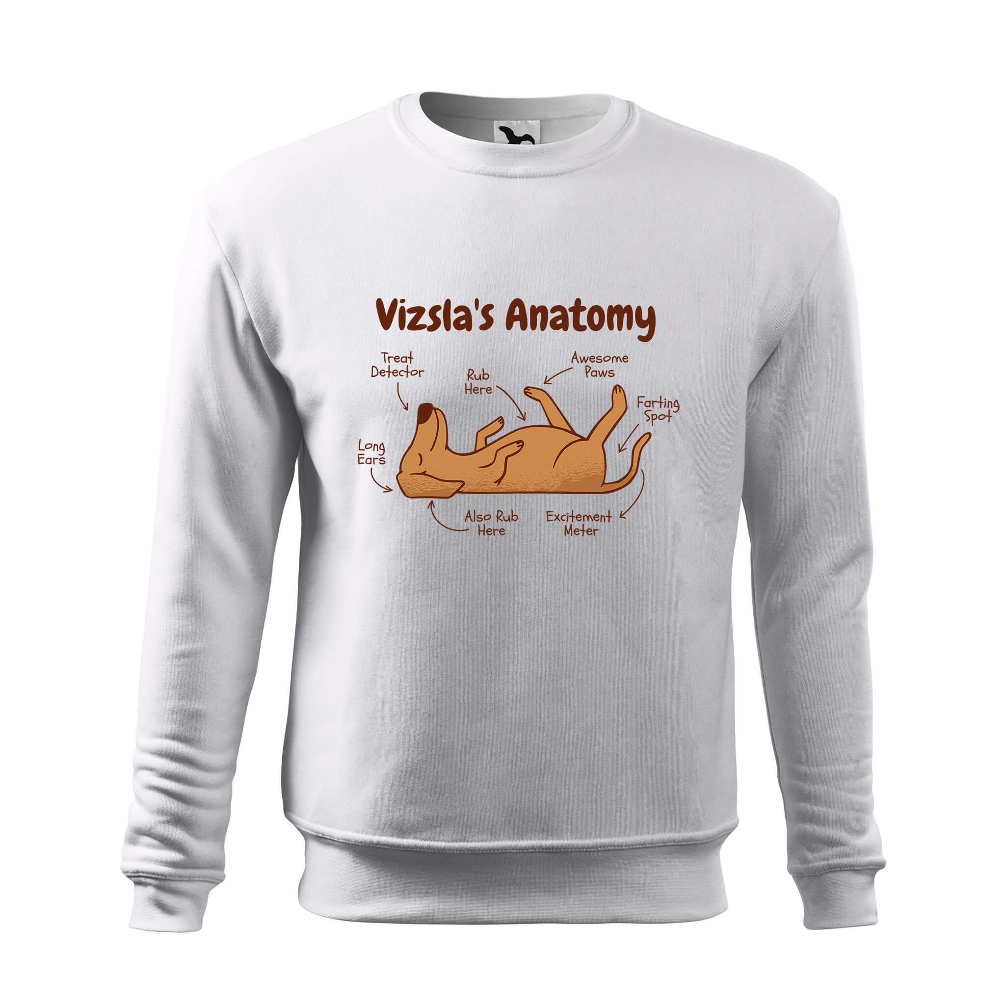 Anatomy of vizsla sweatshirt mens rvdesignprint