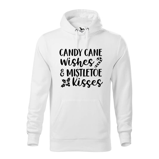 Candy cane wishes mistletoe kisses hoodie - rvdesignprint