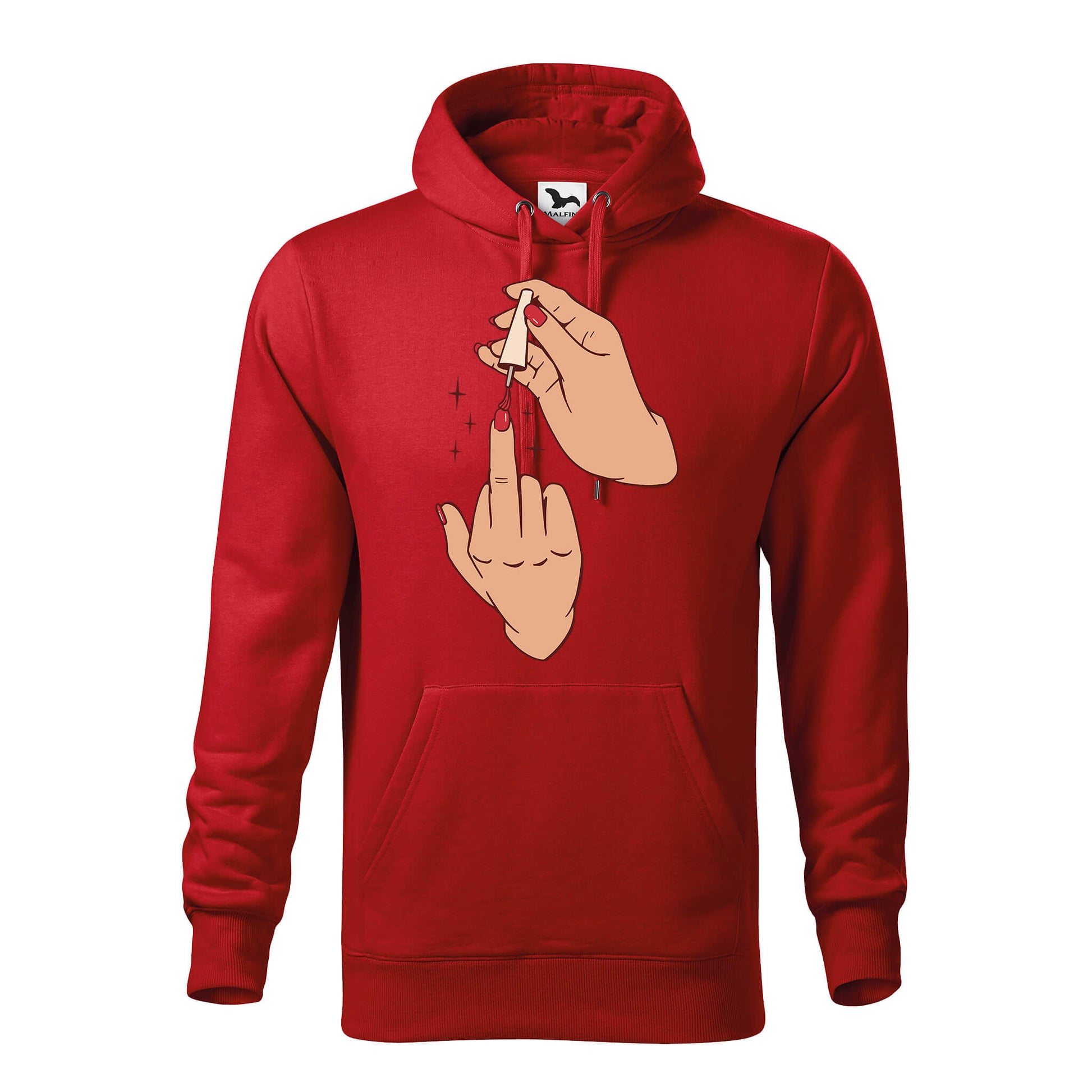 Middle finger nail polish hoodie - rvdesignprint