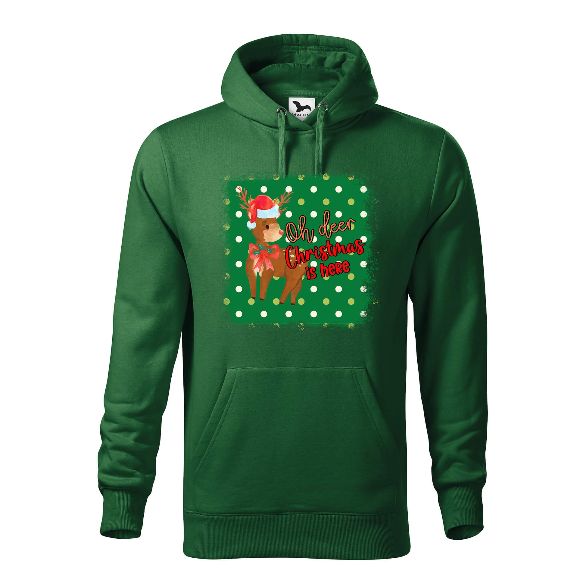 Oh deer christmas is here hoodie - rvdesignprint