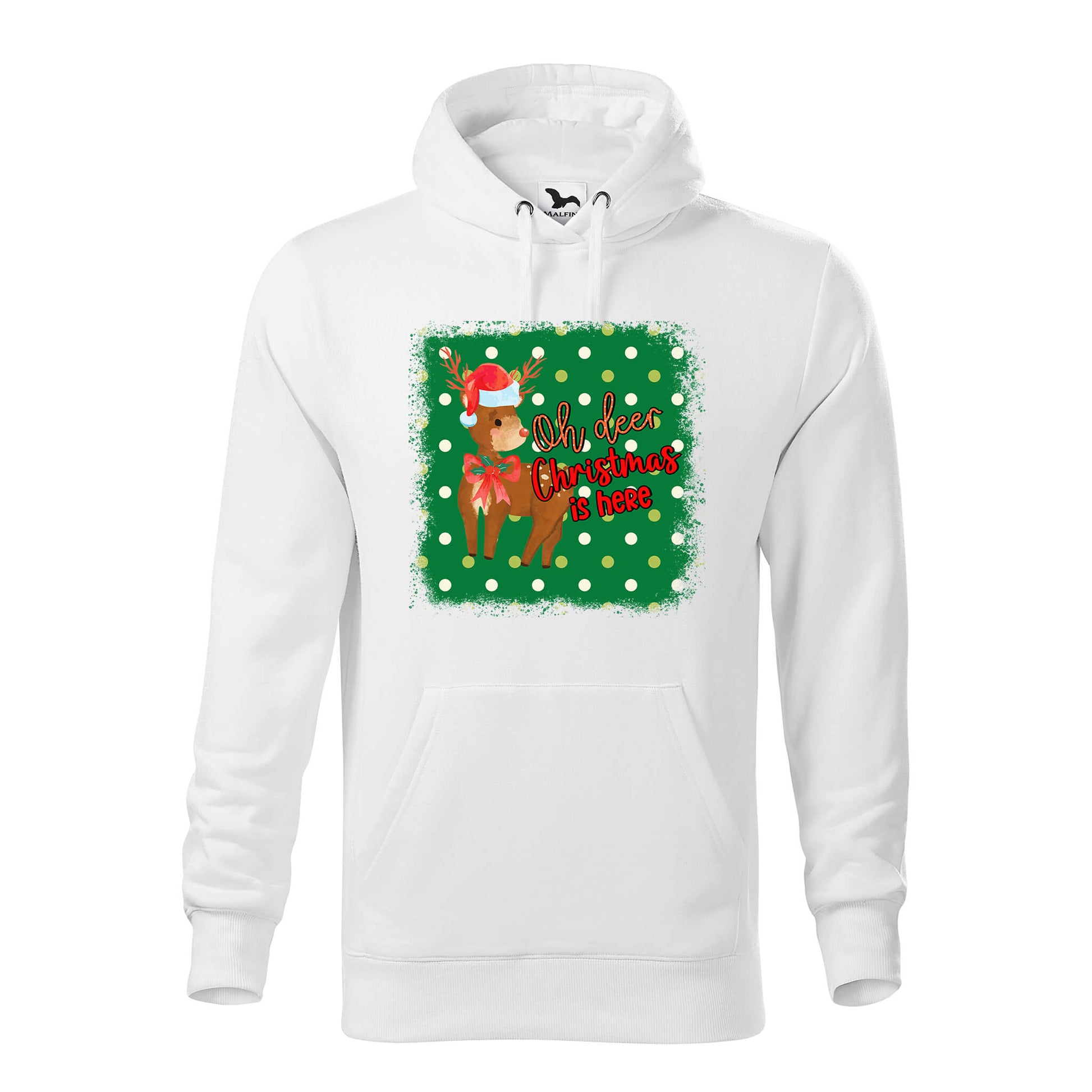 Oh deer christmas is here hoodie - rvdesignprint