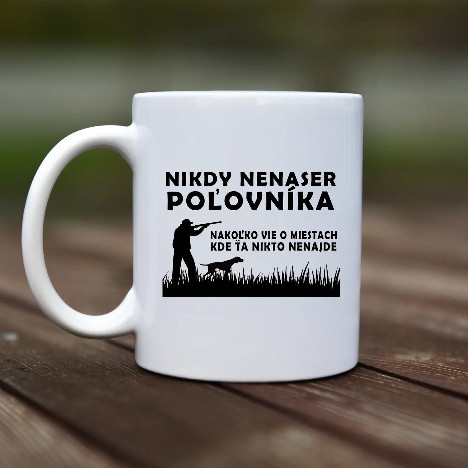 Mug - Nikdy nenaser poľovníka v2 - rvdesignprint