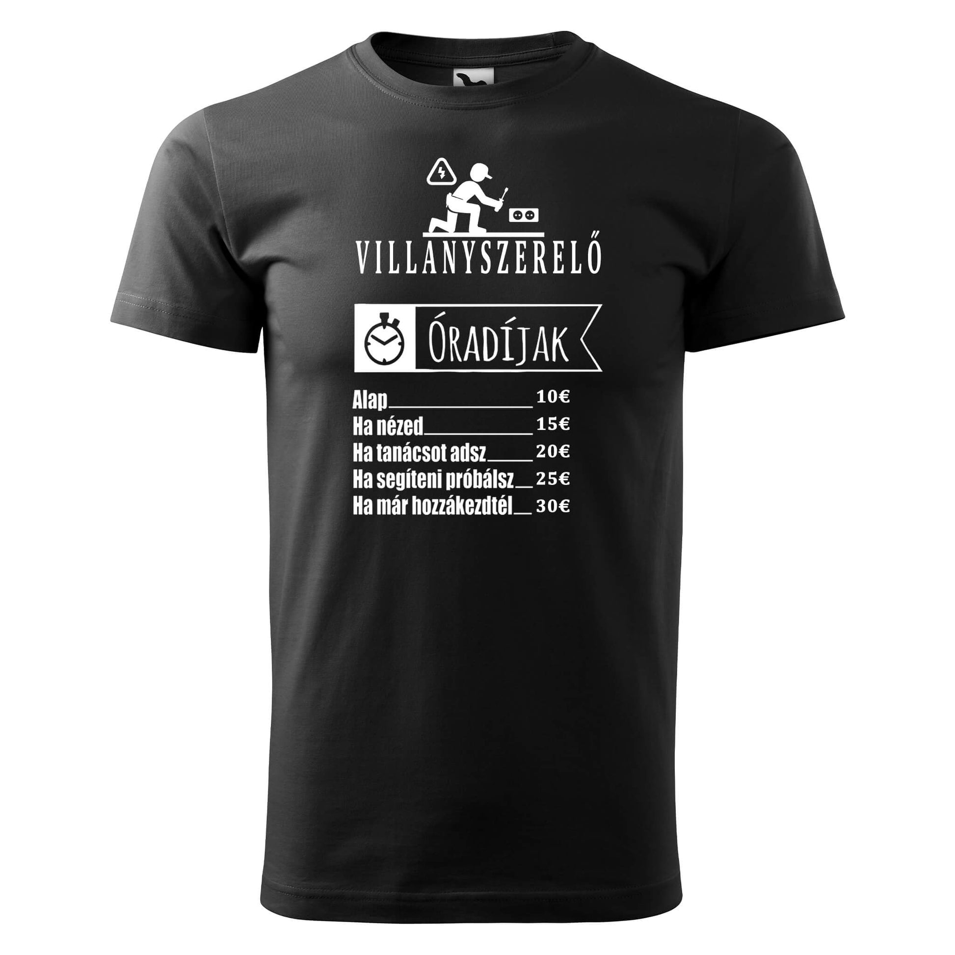 T-shirt - Villanyszerelő óradíjak - rvdesignprint