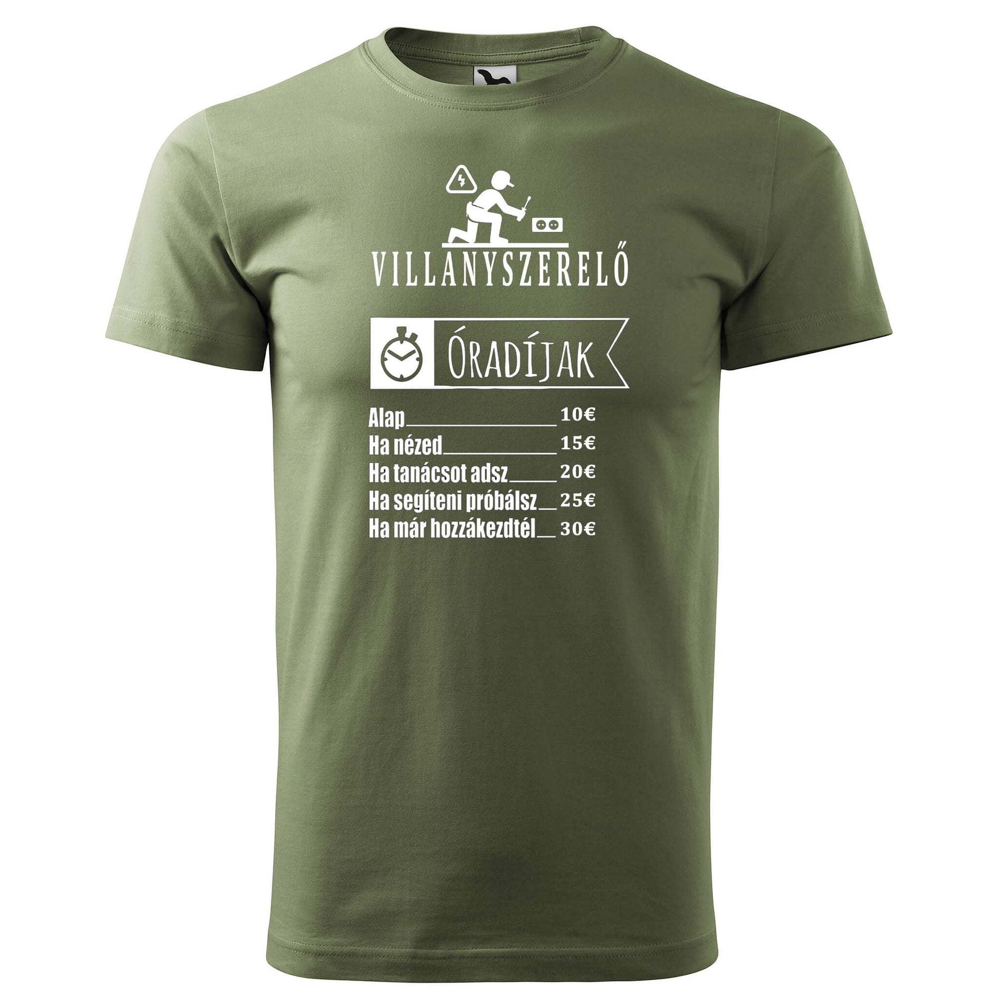 T-shirt - Villanyszerelő óradíjak - rvdesignprint