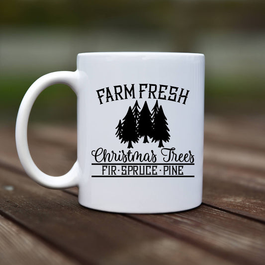 Mug - Farm fresh christmas trees - rvdesignprint