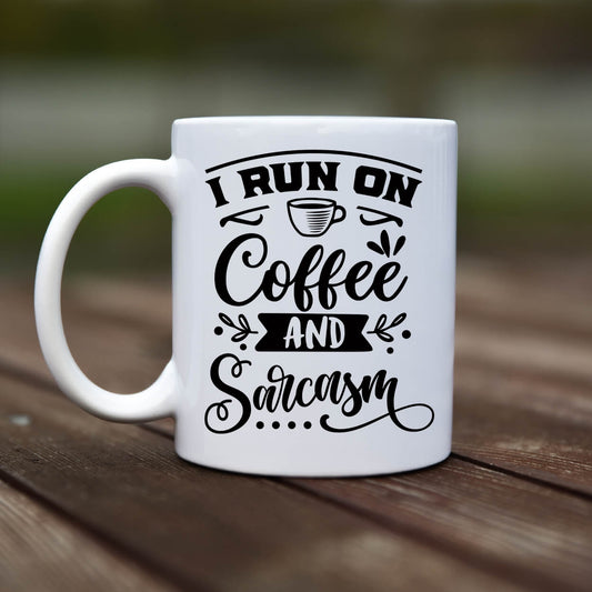 Mug - I run on coffee and sarcasm - rvdesignprint