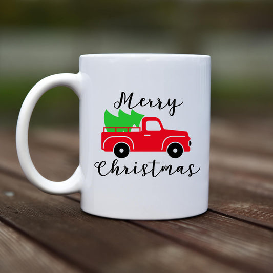 Mug - Merry christmas with truck - rvdesignprint